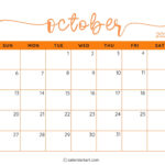 38 Printable October 2024 Calendars | Free Pdf   Calendarkart | October 13 2024 Calendar