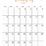 38 Printable October 2024 Calendars | Free Pdf   Calendarkart | October 2024 Calendar Printable With Lines