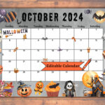 Bearbeitbarer Befüllbarer Oktober 2024 Kalender Für Gruseligen | October 2024 Halloween Calendar