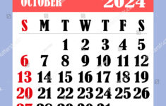 Briefkalender Für Oktober 2024. Die Woche: Stock-Vektorgrafik | Calendar Of October 2024