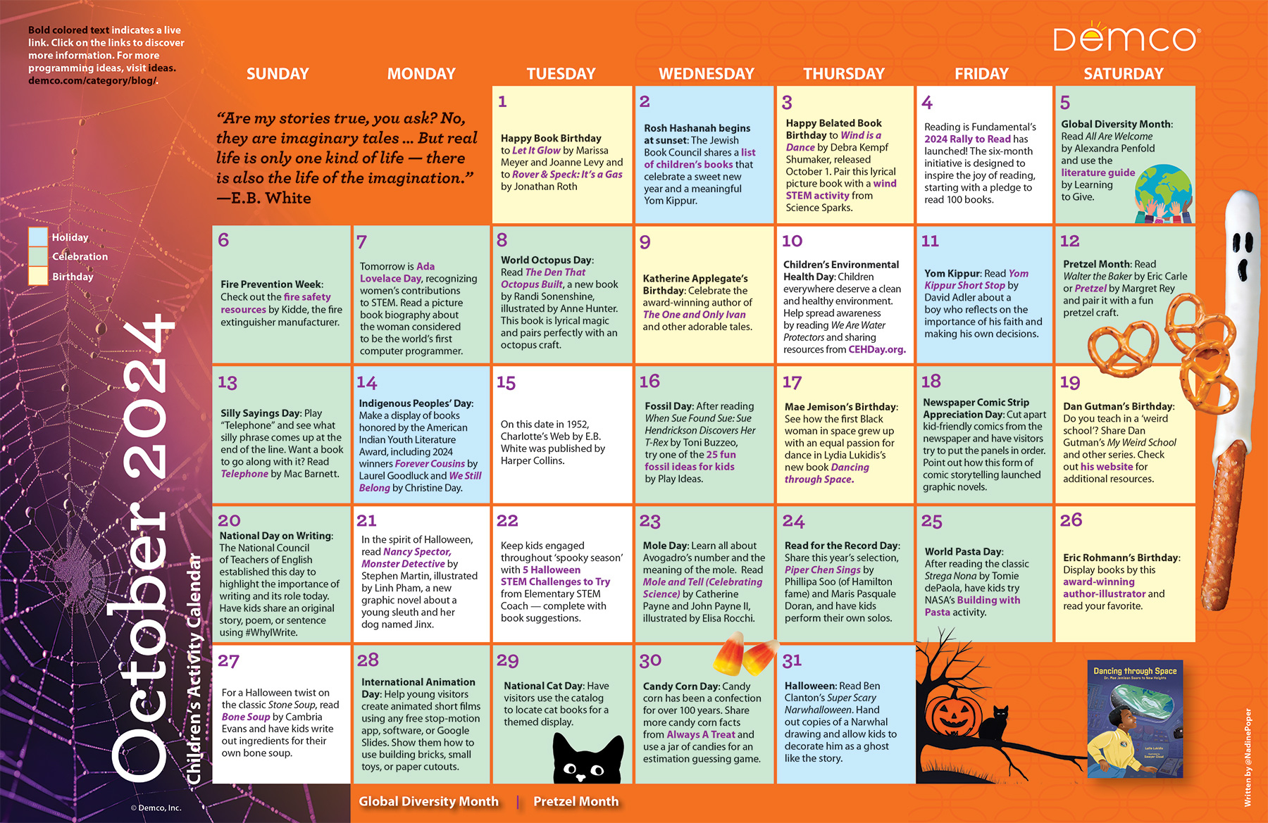 Children&amp;#039;S Activity Calendar: October 2024 | October 2024 Calendar Ideas