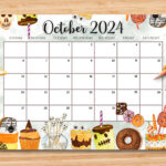 Editable October 2024 Calendar, Spooky Halloween With Cute Sweet |  Calendar 2024