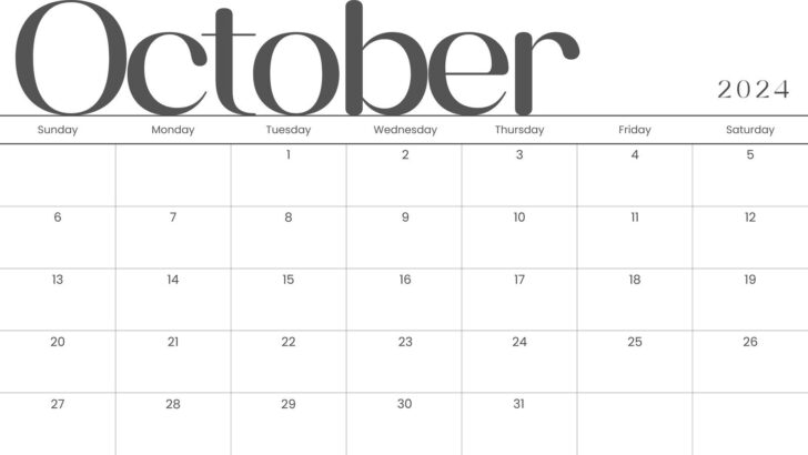 Blank Calendar October 2024 Free Printable | Calendar 2024