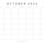 Free Printable 2024 Blank Calendar Templates (All 12 Months) | Blank October Calendar 2024 Printable