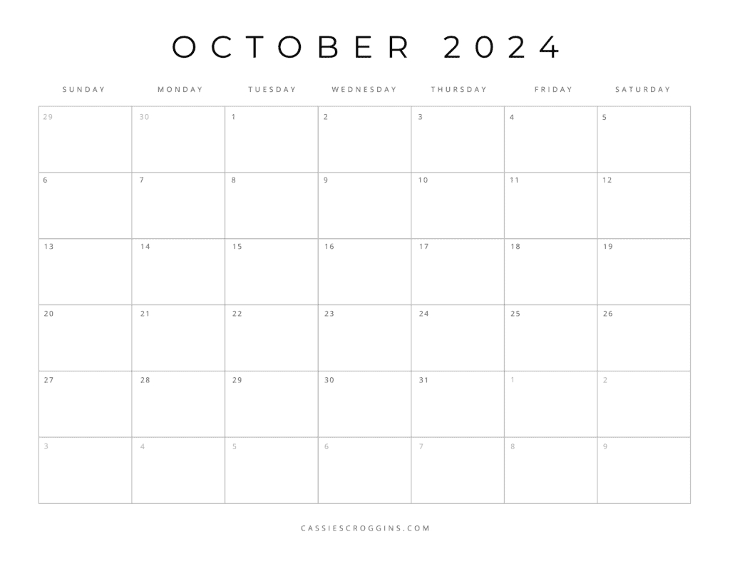 Free Printable 2024 Blank Calendar Templates (All 12 Months) | Calendar 2024