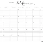 Free Printable & Fillable October Calendars 2024 | October 2024 Calendar With Lines