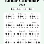 Moon Phase Calendar   Cute & Free Printable 2024 Lunar Calendar | October 2024 Lunar Calendar