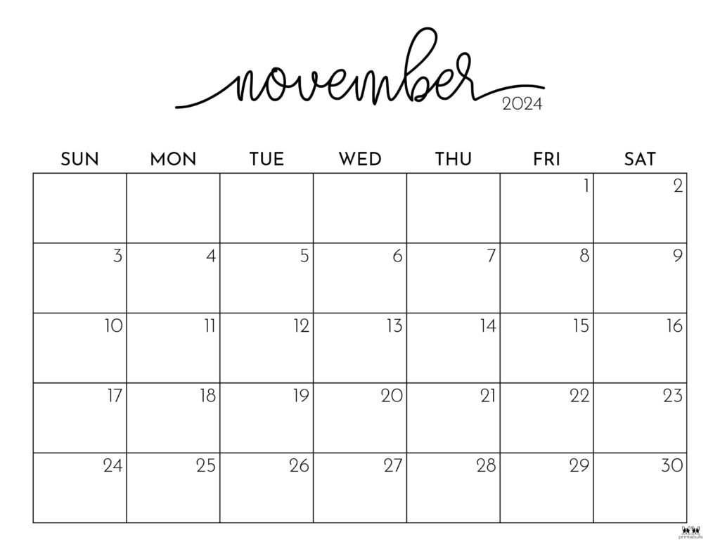 November 2024 Calendars - 50 Free Printables | Printabulls | Calendar 2024