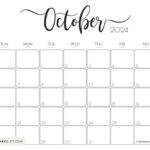 October 2024 Calendar   20 Cute & Free Printables | Saturdaygift | October 2024 Calendar Aesthetic