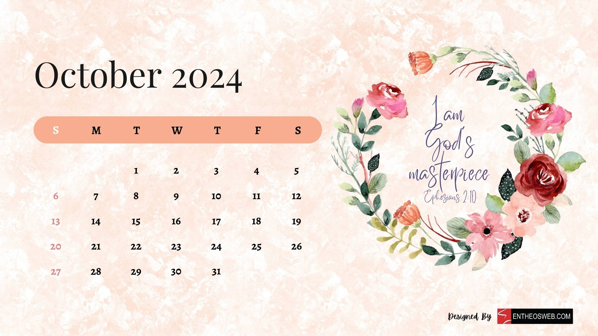 October 2024 Calendar Desktop Wallpaper Backgrounds | Entheosweb | Calendar 2024