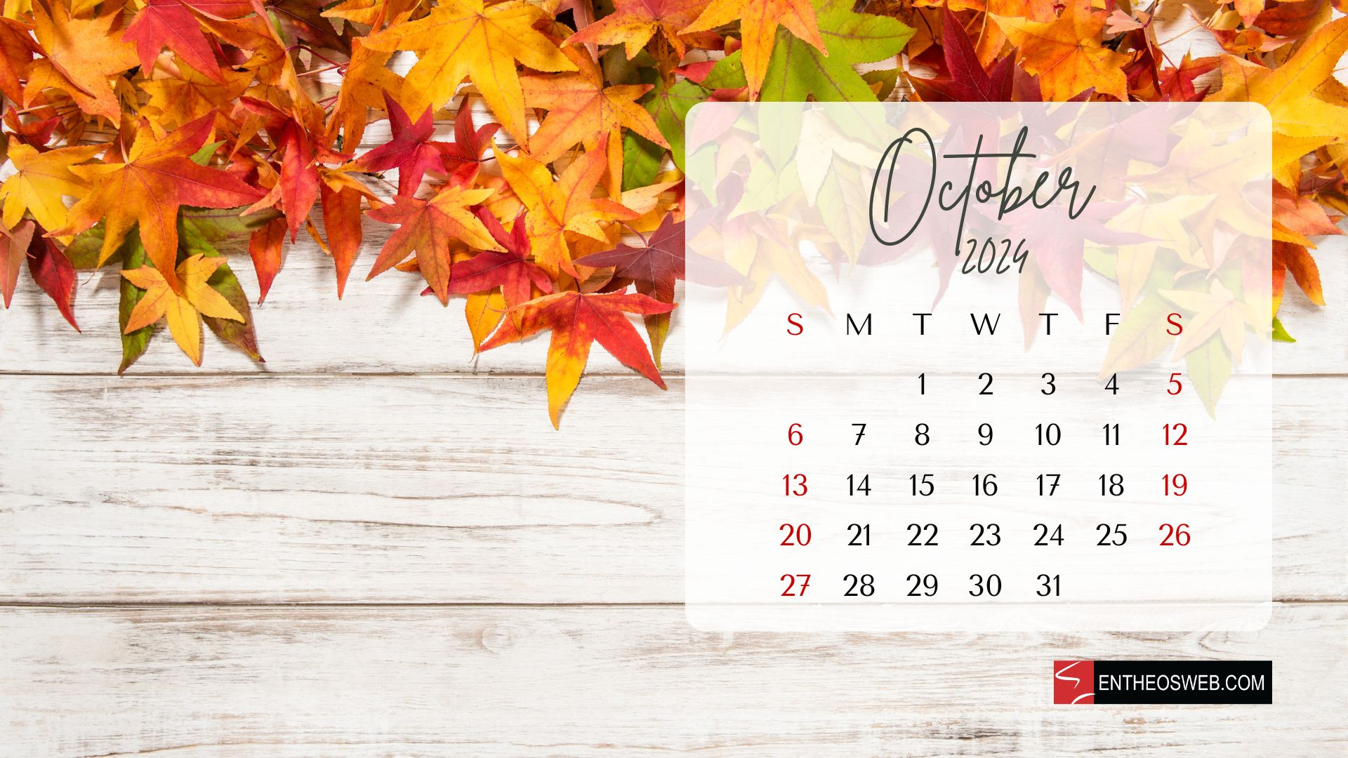 October 2024 Calendar Desktop Wallpaper Backgrounds | Entheosweb | Calendar 2024