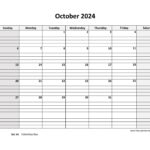 October 2024 Calendar Free Printable With Grid Lines Designed |  Calendar 2024