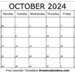 October 2024 Calendar   Free Printable With Holidays And Observances |  Calendar 2024