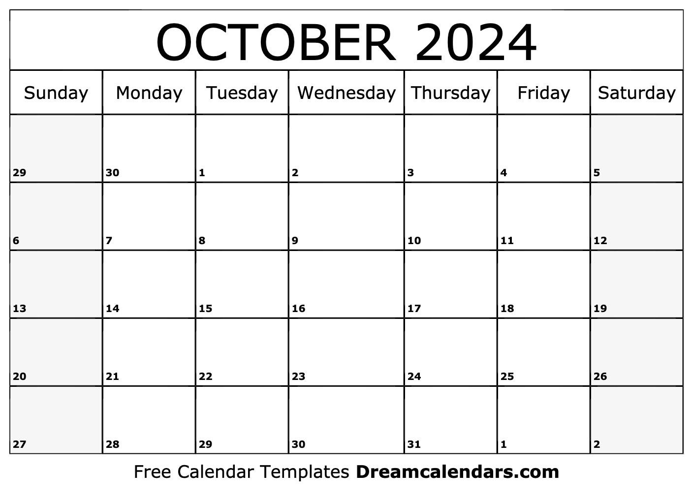 October 2024 Calendar - Free Printable With Holidays And Observances | Calendar 2024