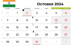 October 2024 Calendar India | October 2024 Indian Calendar