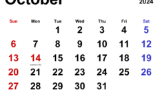 October 2024 Calendar | Templates For Word, Excel And Pdf |  Calendar 2024