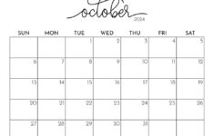 October 2024 Calendars – 50 Free Printables | Printabulls | 2024 October Calendar Printable