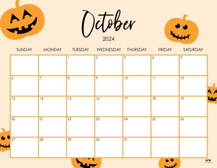 Halloween October 2024 Calendar Printable | Calendar 2024