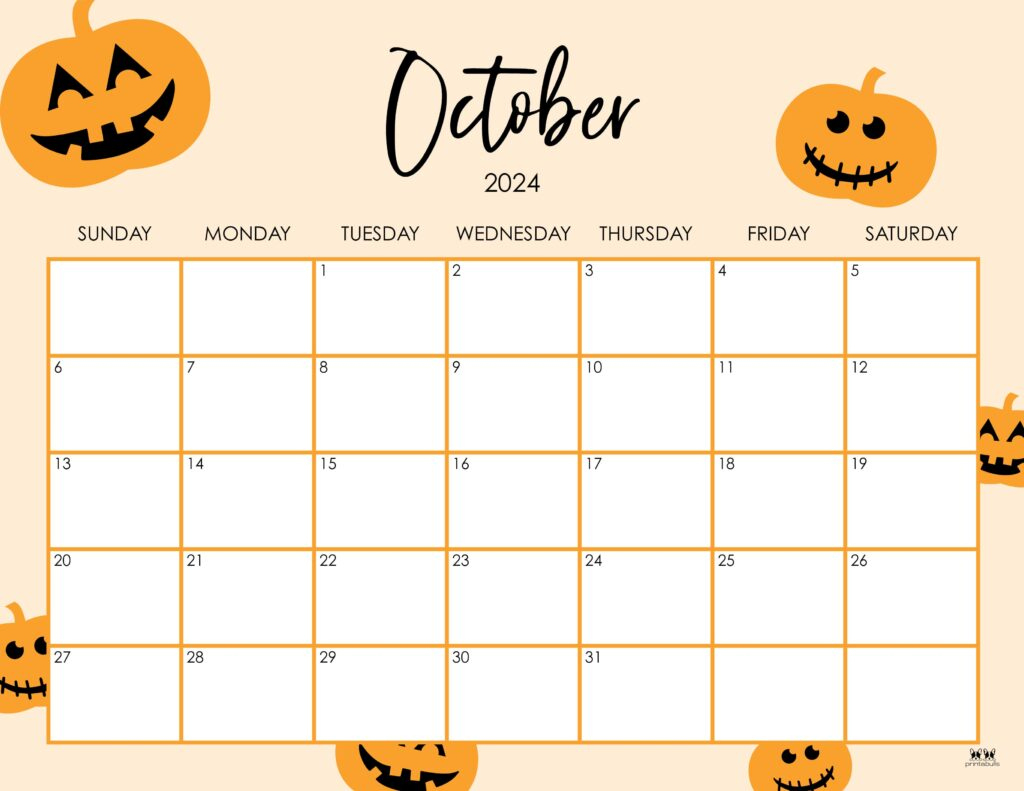 October 2024 Calendars - 50 Free Printables | Printabulls | Cute October Calendar 2024 Printable