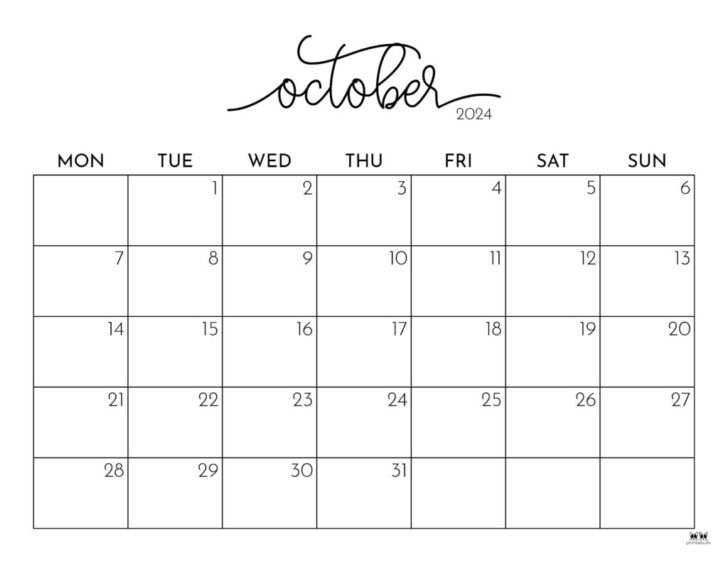 October 2024 Calendar With Holidays Printable Free | Calendar 2024