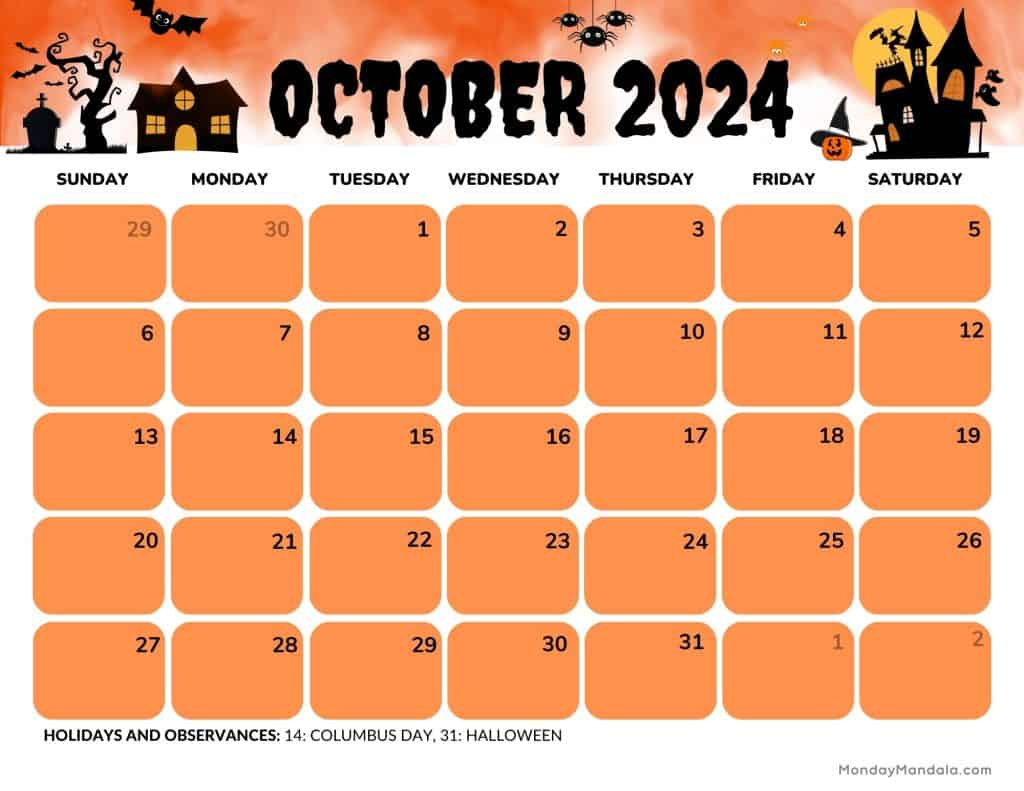 October 2024 Calendars (52 Free Pdf Printables) | Calendar 2024