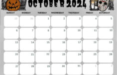 October 2024 Calendars (52 Free Pdf Printables) | October 2024 Halloween Calendar