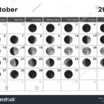 October 2024 Lunar Calendar Moon Cycles Stock Illustration |  Calendar 2024