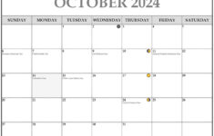 October 2024 Lunar Calendar | Moon Phase Calendar | Full Moon October 2024 Calendar