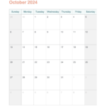 October 2024 Printable Calendar With Word   Agendrix |  Calendar 2024