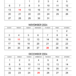 October To December 2024 Calendar | Calendar Quickly | Calendar Printable October November December 2024