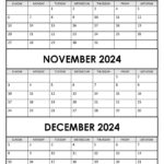 October To December 2024 Calendar (Q4)   Calendarkart | Calendar Printable October November December 2024