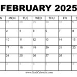 Printable February 2025 Calendar | October 2024 To February 2025 Calendar