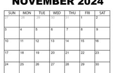 Printable November 2024 Calendar |  Calendar 2024