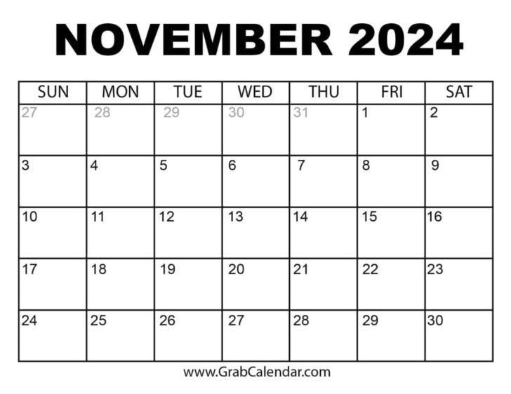 October-November 2024 Printable Calendar | Calendar 2024