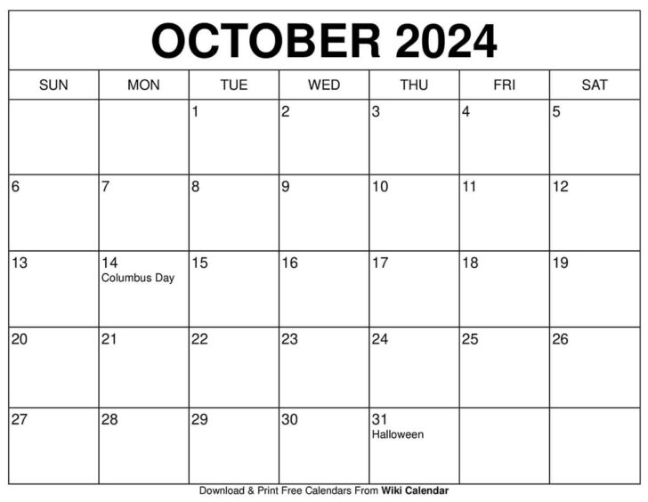 2024 October Printable Calendar | Calendar 2024