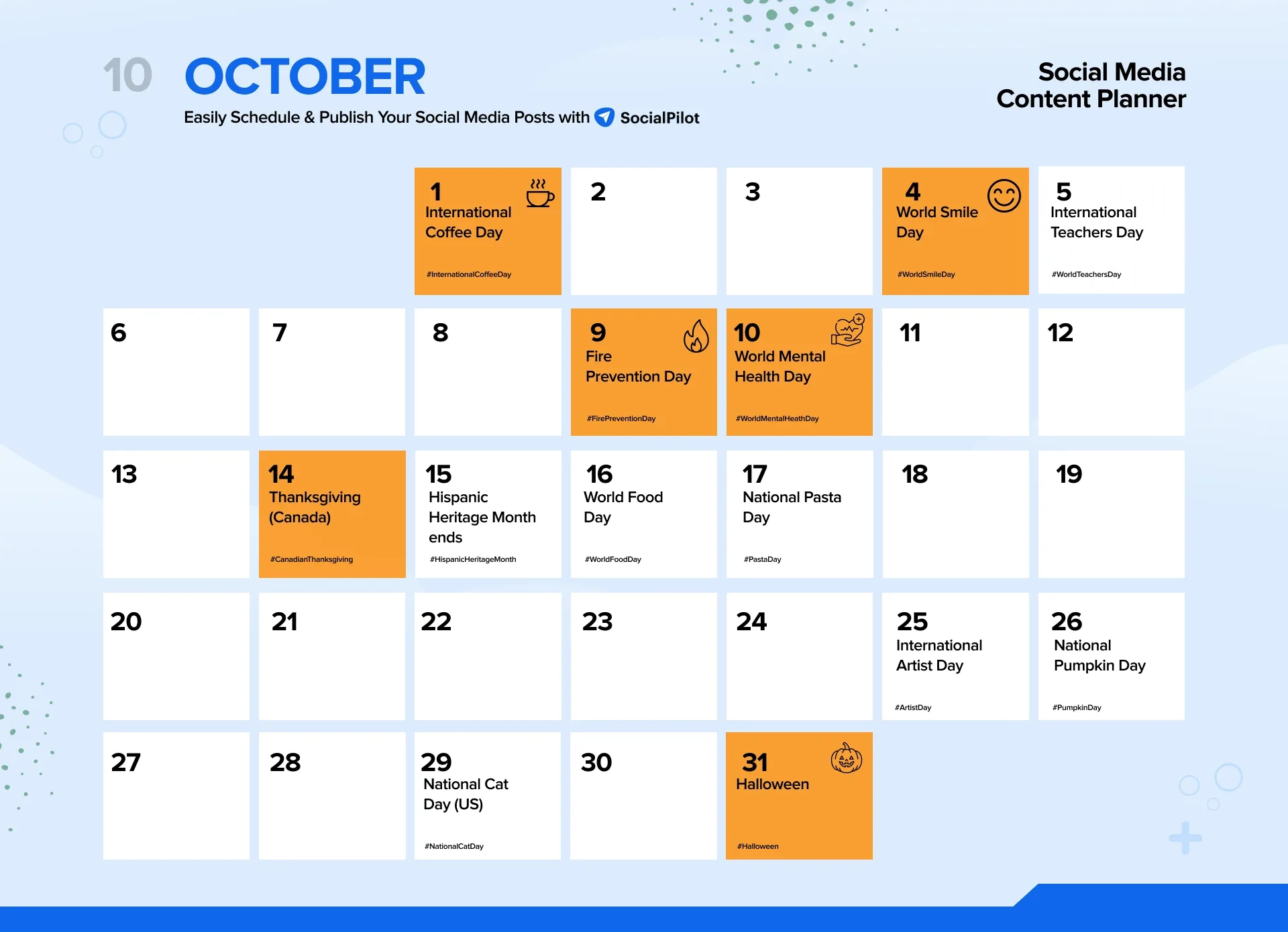 Social Media Holiday Calendar For 2024 | October Holidays 2024 Holiday Calendar