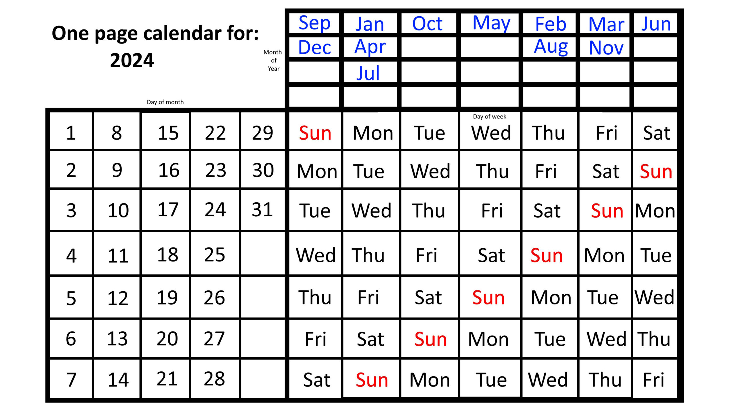 The Simple, One-Page Calendar That Lasts All Year - Big Think | October 2024 Calendar Explained