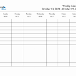 Weekly Calendar   October 13, 2024 To October 19, 2024   (Pdf |  Calendar 2024