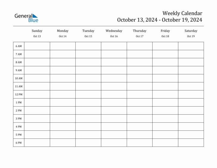 October 13 2024 Calendar | Calendar 2024