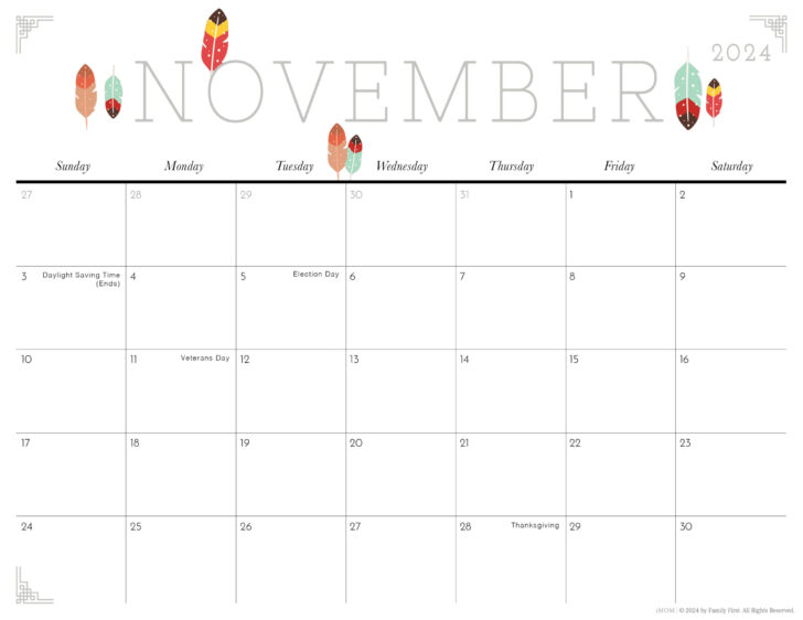 November Calendar 2024 Printable Imom | Calendar 2024