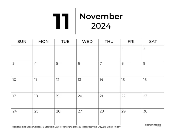 Printable Monthly Budget Calendar For November 2024 | Calendar 2024