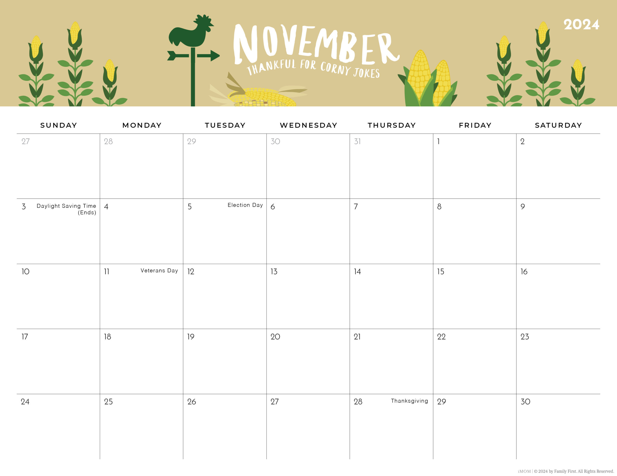 2024-2025 Printable Calendars: Free Printable Calendar Designs - Imom | November Printable Calendar 2024 Imom