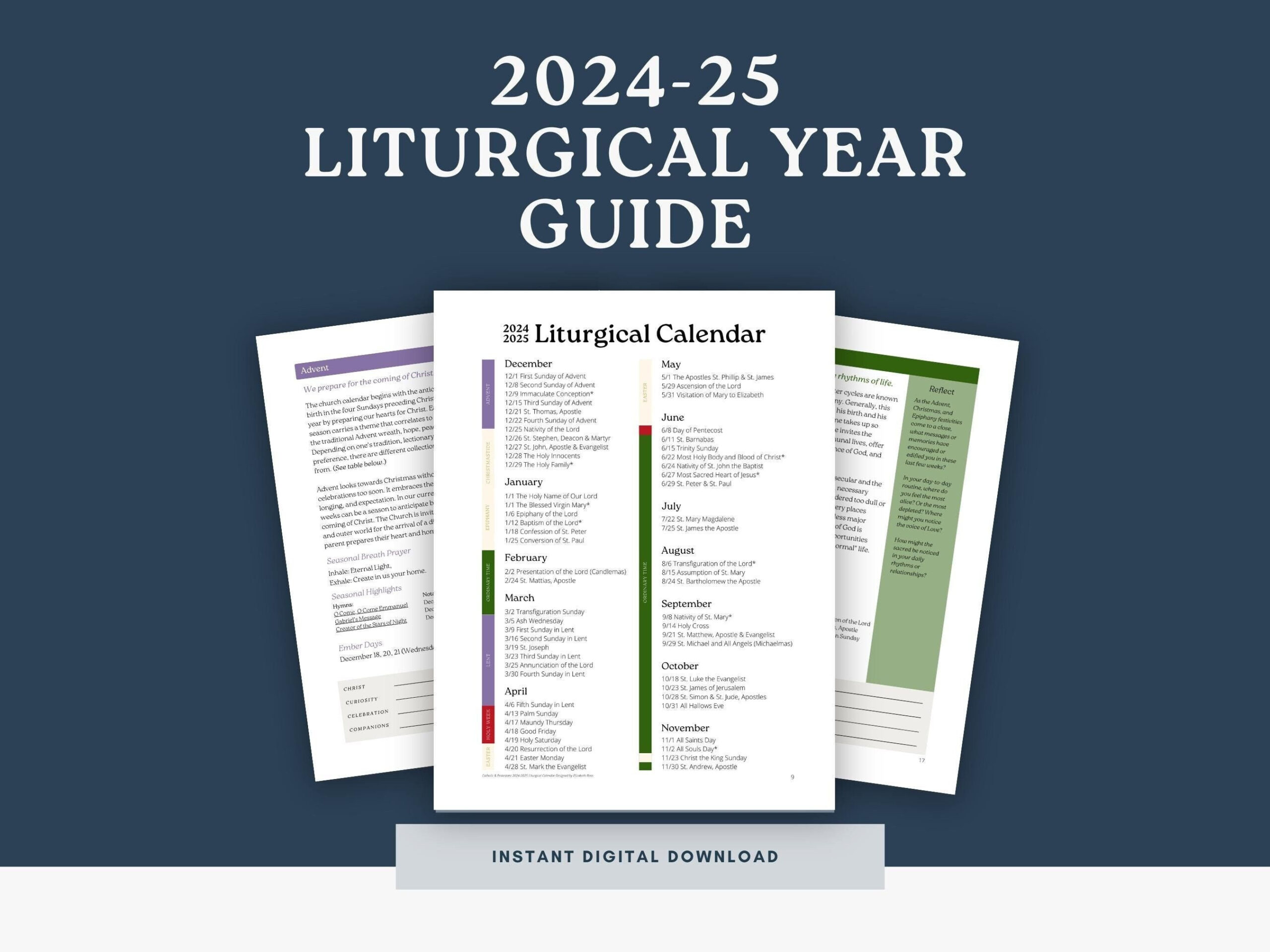 2024-25 Liturgical Calendar Guide Printable Church Calendar | Calendar 2024