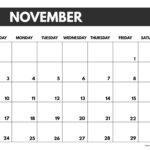 2024 Free Monthly Calendar Templates   Paper Trail Design | November Printable Calendar 2024 Happy Planner