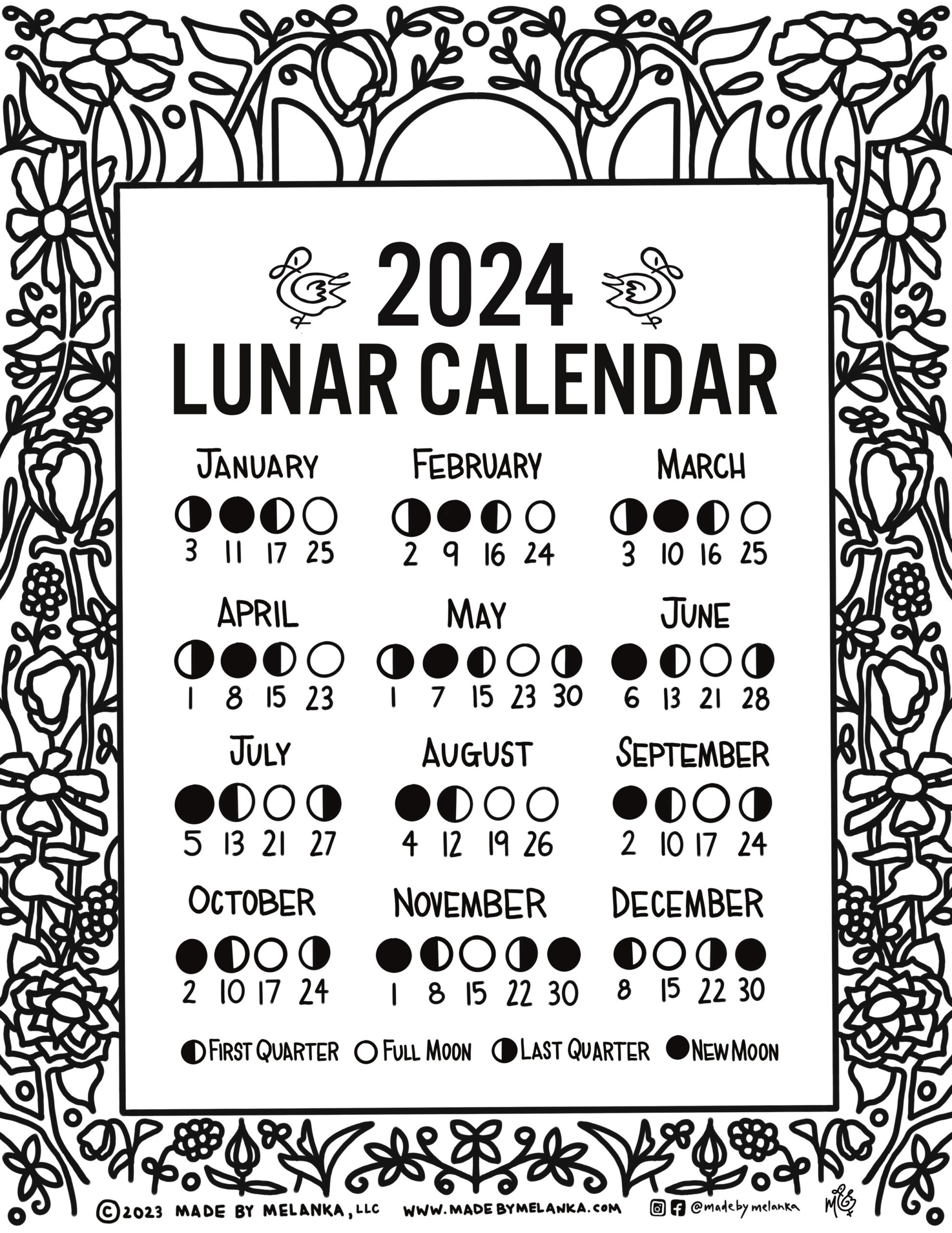 2024 Lunar Calendar: Here&amp;#039;S Your Free Printable Coloring Page | Printable Lunar Calendar November 2024