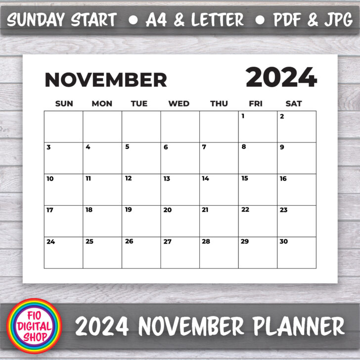 Printable 8×11 November 2024 Calendar | Calendar 2024