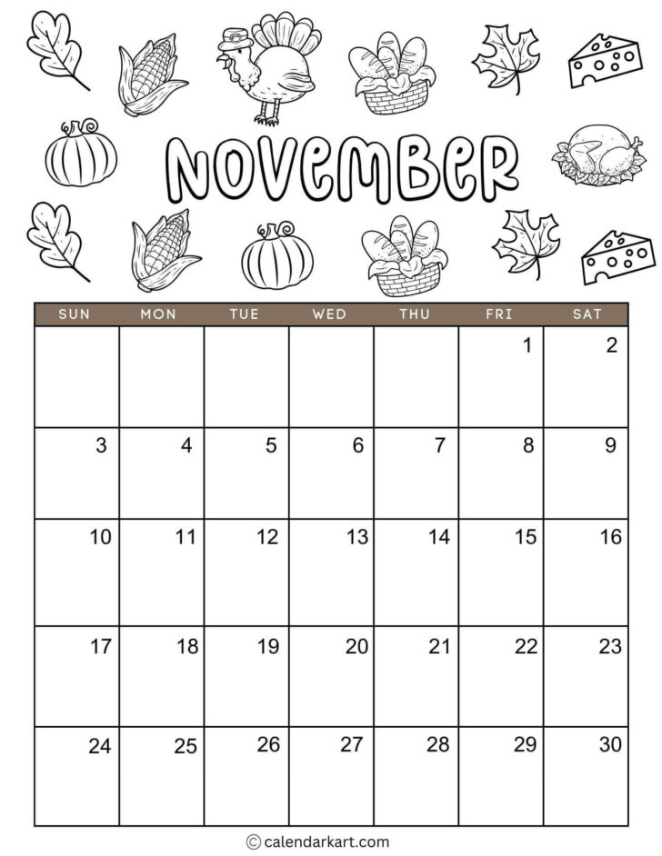 Printable Calendar November 2024 Half Sheet | Calendar 2024