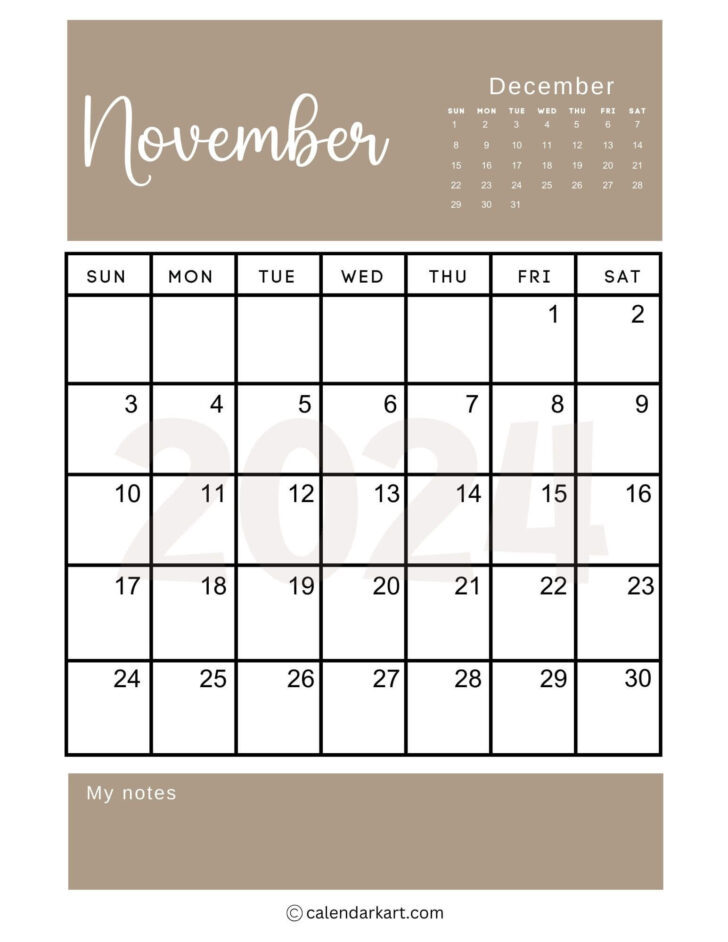 November 2024 24 Calendar Printable | Calendar 2024