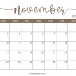 38 Printable November 2024 Calendars | Free Pdf   Calendarkart | Printable Calendar For November 2024 Menu