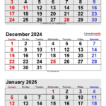 December 2024 Calendar | Templates For Word, Excel And Pdf | Printable Calendar November December 2024 January 2024